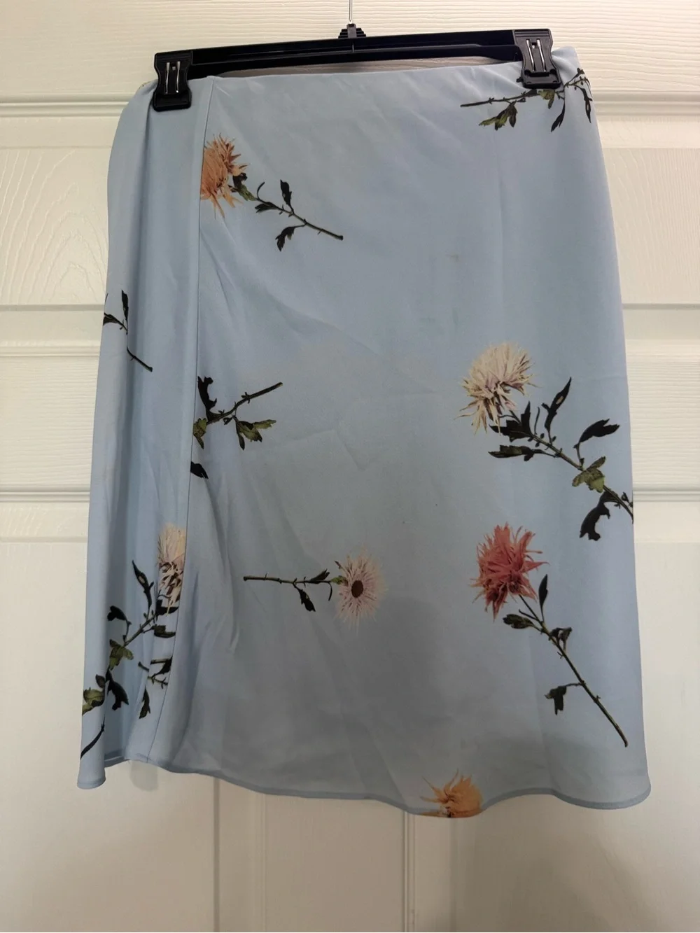 Light Blue Floral Mini Skirt - Women's Summer Skirt